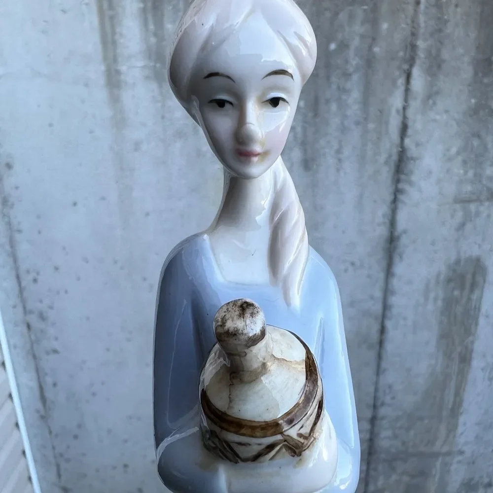 Porcelain Pheasant Lady Holding A Jug Good Condition